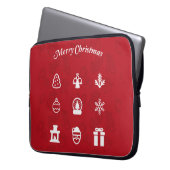 Frohe Weihnachten Popular Icons Set Laptopschutzhülle (Vorderseite Links)