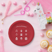 Frohe Weihnachten Popular Icons Set Pappteller (Party)