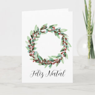 Frohe Weihnachten, portugiesischer Weihnachtskranz Feiertagskarte