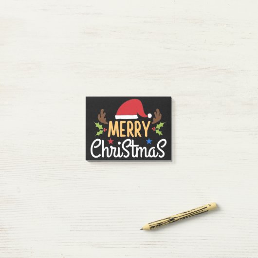Frohe Weihnachten Post-it Klebezettel (Auf Schreibtisch)