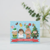 Frohe Weihnachten Postkarte (Stehend Vorderseite)