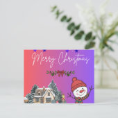 Frohe Weihnachten Postkarte (Stehend Vorderseite)