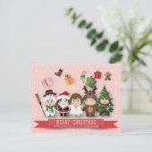 Frohe Weihnachten Postkarte (Stehend Vorderseite)