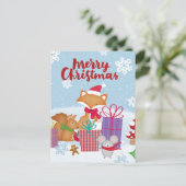 Frohe Weihnachten Postkarte (Stehend Vorderseite)