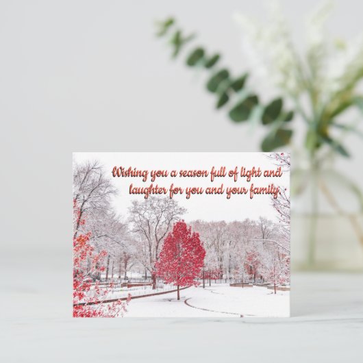 Frohe Weihnachten Postkarte (Stehend Vorderseite)