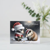 Frohe Weihnachten Postkarte (Stehend Vorderseite)