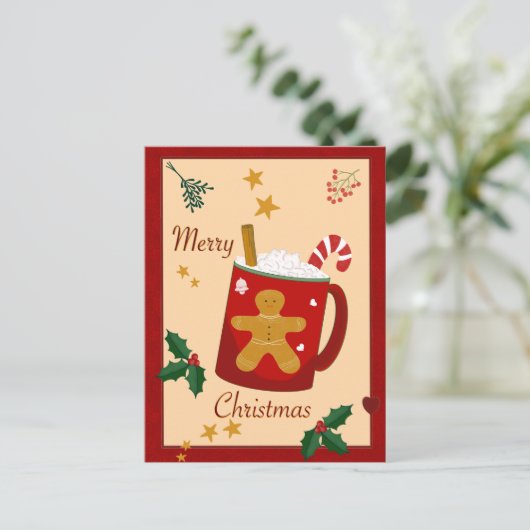 Frohe Weihnachten Postkarte (Stehend Vorderseite)