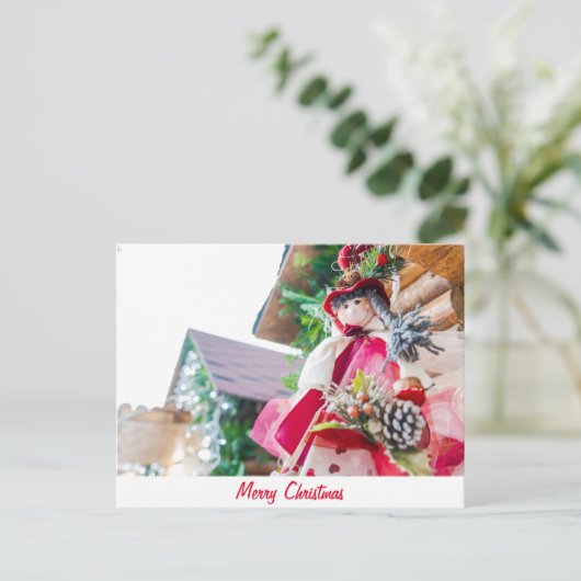 Frohe Weihnachten Postkarte (Stehend Vorderseite)