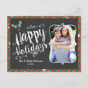FROHE WEIHNACHTEN Postkarte Kreide Urlaub Fotokart