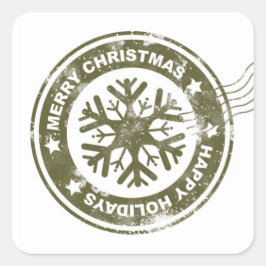 Frohe Weihnachten Postmark Siegel Quadratischer Aufkleber