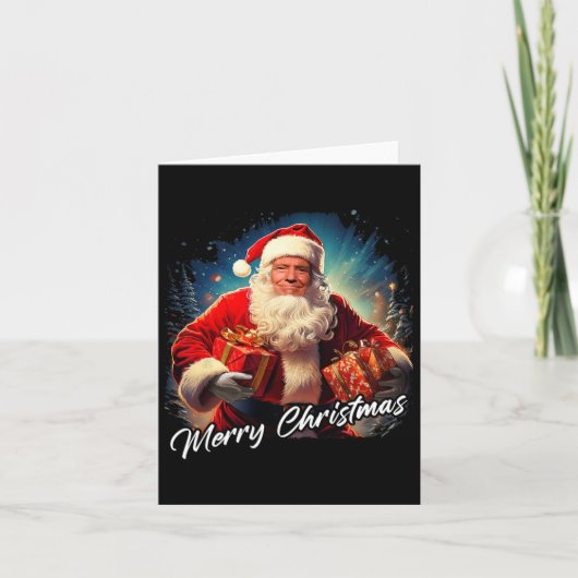 Frohe Weihnachten - Präsident Trump Santa Funny Gr Karte (Vorderseite)