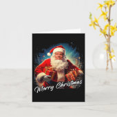 Frohe Weihnachten - Präsident Trump Santa Funny Gr Karte (Gelbe Blume)