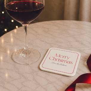 Frohe Weihnachten Preppy Rotes Fest Rechteckiger Pappuntersetzer