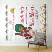 Frohe Weihnachten Prosperou Neujahr Firmenlogo Wandteppich (Beispiel (Horizontal))