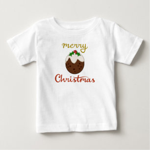 Frohe Weihnachten+Pudding Design Baby T-shirt