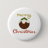 Frohe Weihnachten+Pudding Design Button (Vorderseite)
