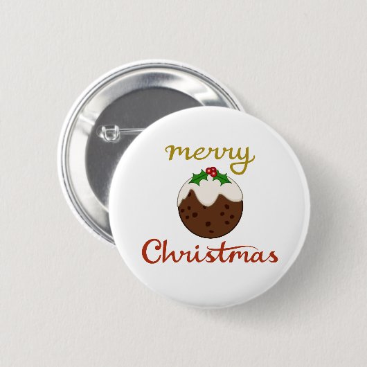 Frohe Weihnachten+Pudding Design Button (Vorne & Hinten)