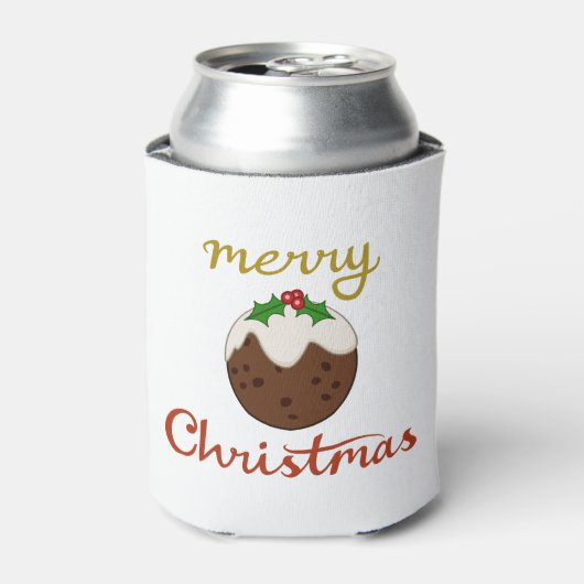 Frohe Weihnachten+Pudding Design Dosenkühler (Kanne Vorderseite)