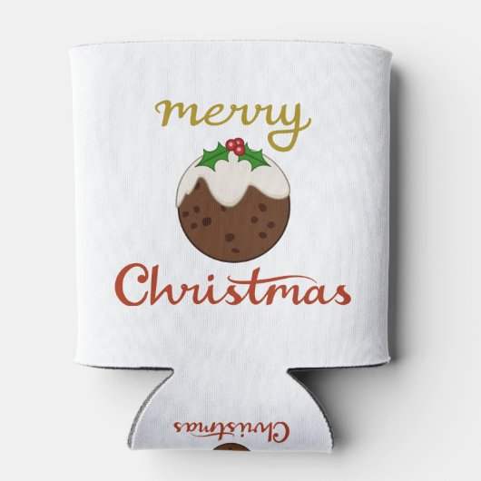 Frohe Weihnachten+Pudding Design Dosenkühler (Rückseite)