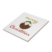 Frohe Weihnachten+Pudding Design Fliese (Seite)