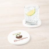 Frohe Weihnachten+Pudding Design Getränkeuntersetzer (Seite)
