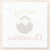 Frohe Weihnachten+Pudding Design Glasuntersetzer (Rückseite)