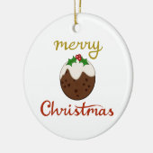 Frohe Weihnachten+Pudding Design Keramik Ornament (Links)