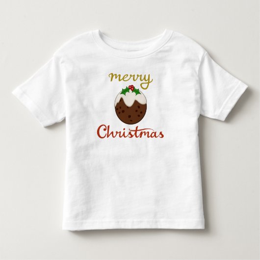 Frohe Weihnachten+Pudding Design Kleinkind T-shirt (Vorderseite)
