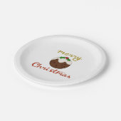 Frohe Weihnachten+Pudding Design Pappteller (Schrägansicht)