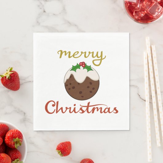 Frohe Weihnachten+Pudding Design Serviette (Beispiel)