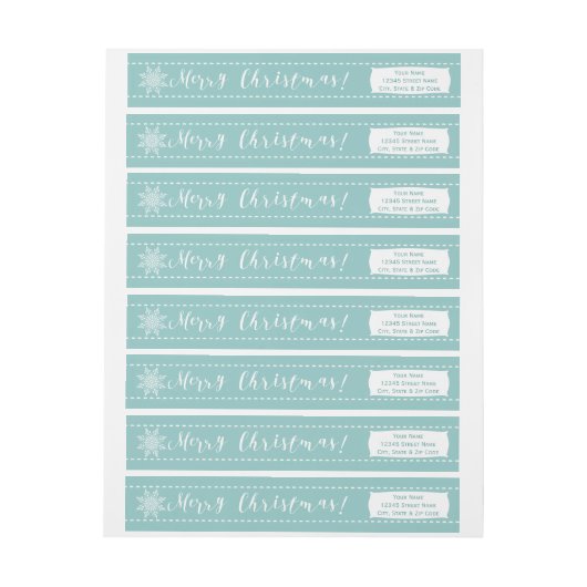 Frohe Weihnachten | Pulver Blaue Rücksendeadresse (Bogen)