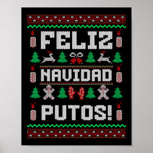 Frohe Weihnachten Putos Lustiger Mexikanischer Wei Poster