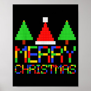 Frohe Weihnachten Pyjama Blöcke Bauherren Liebhabe Poster