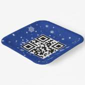 Frohe Weihnachten QR-Code auf Schneeflocken Pappteller (Gewinkelt)