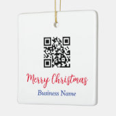 Frohe Weihnachten, QR-Code, Firmenname Keramikornament (Links)