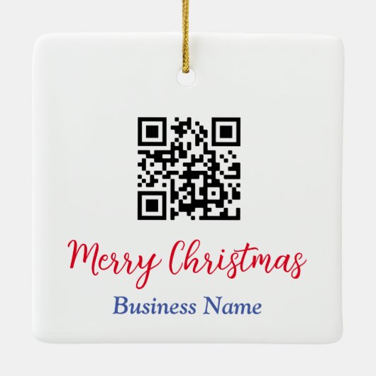 Frohe Weihnachten, QR-Code, Firmenname Keramikornament (Rückseite)