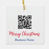 Frohe Weihnachten, QR-Code, Firmenname Keramikornament (Vorderseite)