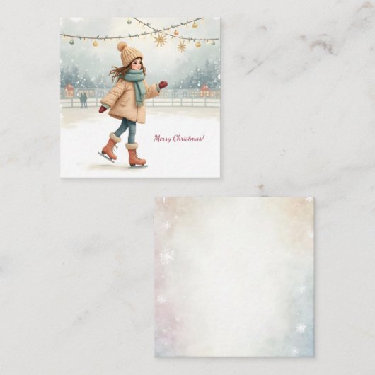 Frohe Weihnachten! Quadratische Visitenkarte (Vorne/Hinten)