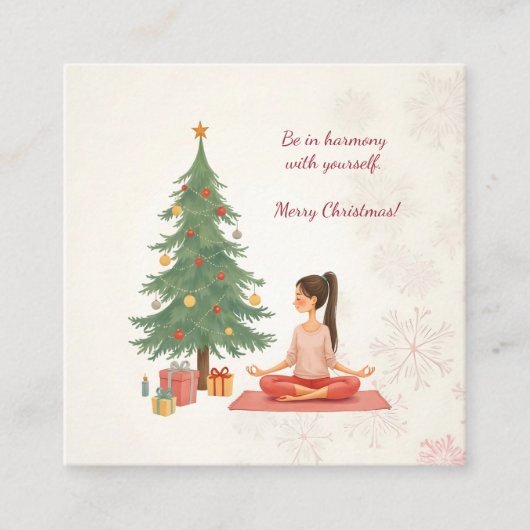 Frohe Weihnachten! Quadratische Visitenkarte (Vorderseite)