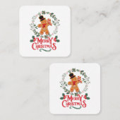 Frohe Weihnachten Quadratische Visitenkarte (Vorne/Hinten)