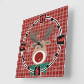 Frohe Weihnachten! Quadratische Wanduhr (Winkel)