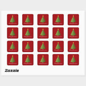 Frohe Weihnachten Quadratischer Aufkleber (Blatt)