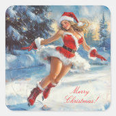 Frohe Weihnachten Quadratischer Aufkleber (Vorderseite)