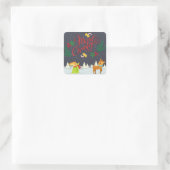 Frohe Weihnachten Quadratischer Aufkleber (Tasche)