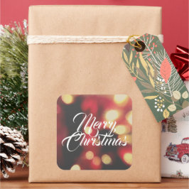 Frohe Weihnachten Quadratischer Aufkleber