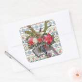 Frohe Weihnachten! Quadratischer Aufkleber (Umschlag)