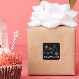 Frohe Weihnachten! Quadratischer Aufkleber