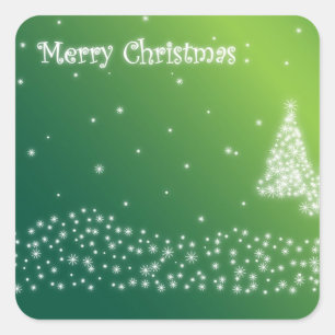 Frohe Weihnachten Quadratischer Aufkleber