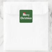Frohe Weihnachten Quadratischer Aufkleber (Tasche)