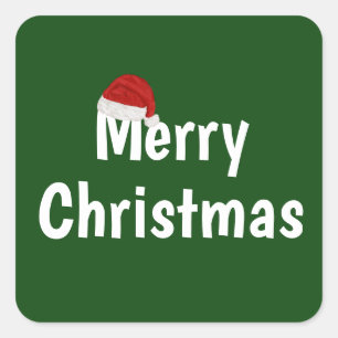 Frohe Weihnachten Quadratischer Aufkleber